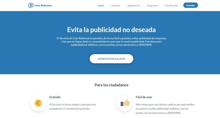 En qué consiste la Lista Robinson y cómo puedes apuntarte.