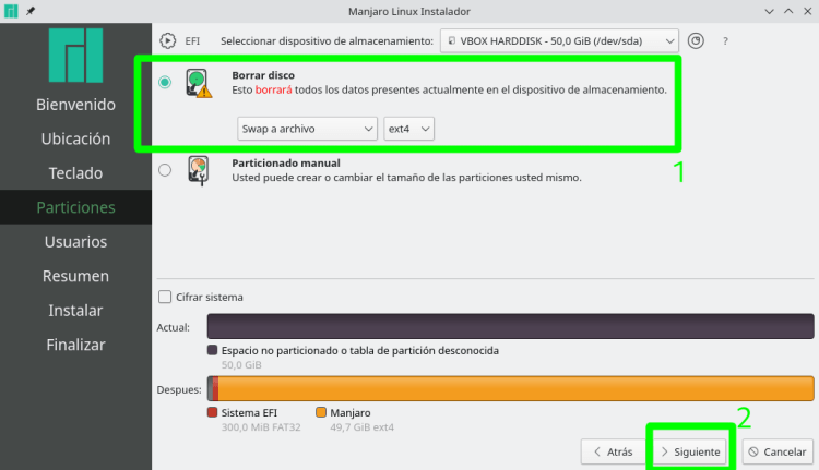 Manjaro, la mejor alternativa a Windows para jugar en Linux - MuyComputer 40 Particionado automático de Manjaro Linux