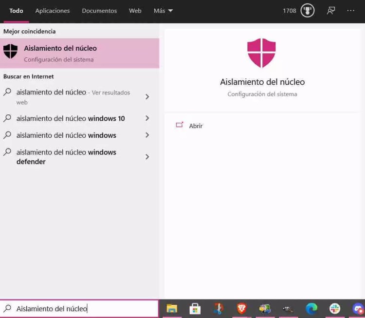 aislamiento del núcleo desactivar VBS