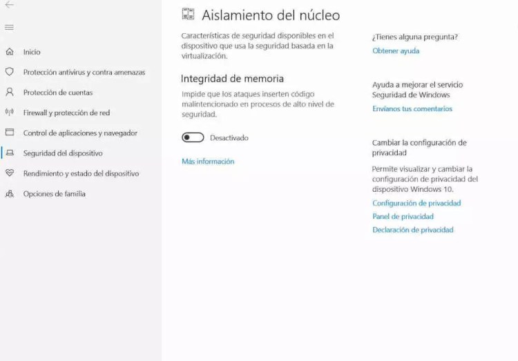 Aislamiento del núcleo VBS