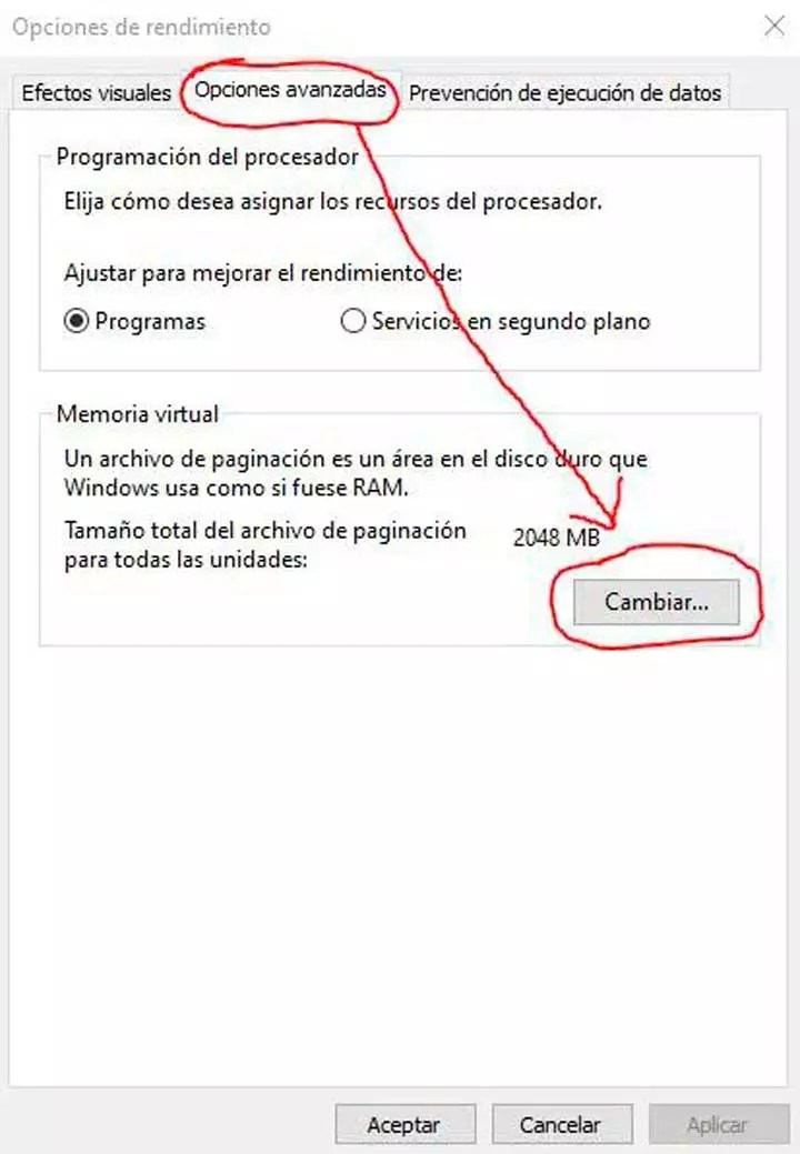 Resetear memoria virtual Windows 10