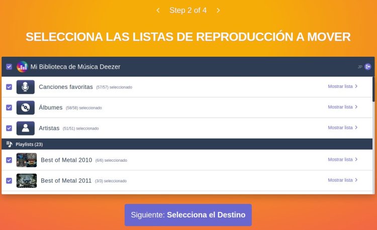 Cómo transferir tus listas de reproducción